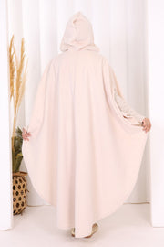 Hooded Wool-Blend Poncho 70130 Stone