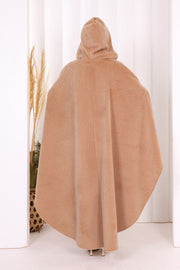 Hooded Wool-Blend Poncho 70130 Mink