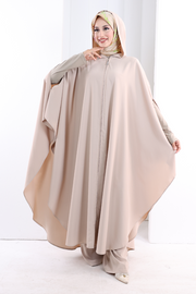 Hooded Zip Cape 7078 Mink