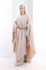 Hooded Zip Cape 7078 Mink - view 3