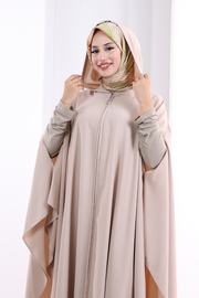 Hooded Zip Cape 7078 Mink - view 4