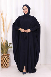 Hooded Abaya and Dress Set 70013 Navy - view 2