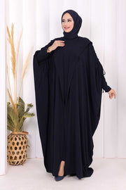 Hooded Abaya and Dress Set 70013 Navy - view 3
