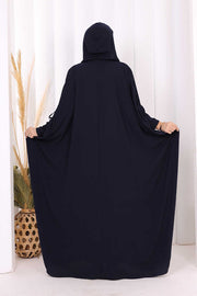 Hooded Abaya and Dress Set 70013 Navy - view 6