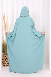 Hooded Abaya and Dress Set 70013 Mint - view 3