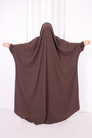 Built-In Niqab Ruffle Jilbab 6096 Brown - view 4