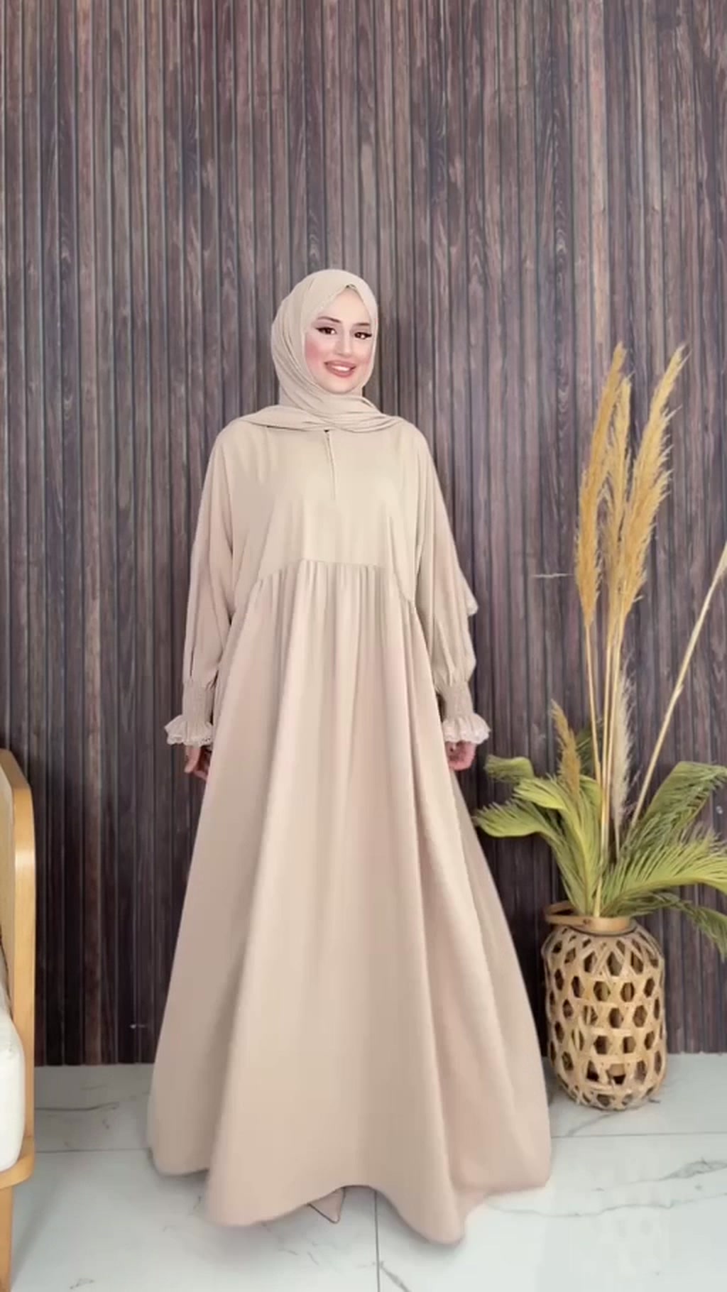 Beige Prayer Dress