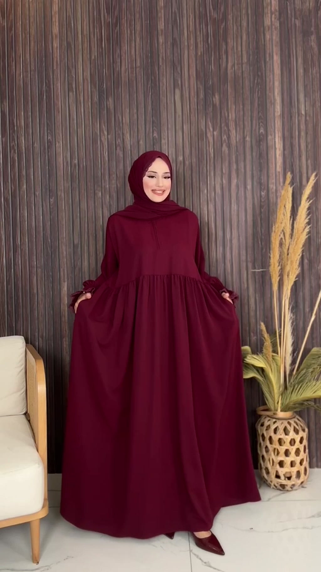 Bordo Namaz Elbisesi