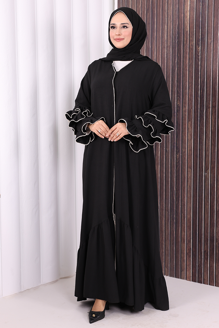 Hajj & Umrah Abaya and Shawl Set 70018 Black - view 1