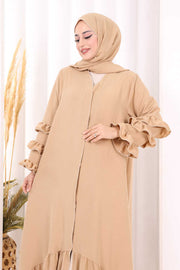 Hajj & Umrah Abaya and Shawl Set 70018 Stone - view 5