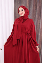 Shawl Wrap Prayer Dress 6027 Burgundy view 5