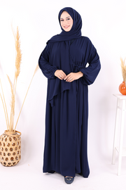 Shawl Wrap Prayer Dress 6027 Navy front view