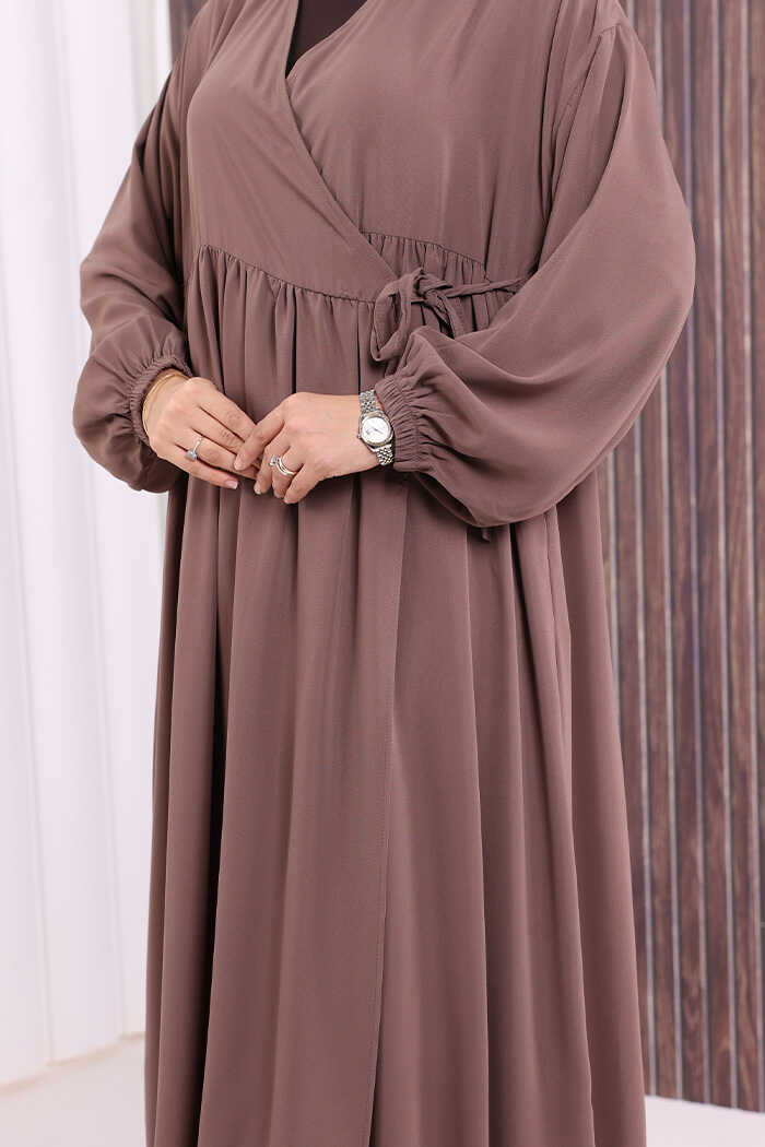 Shawl Wrap Prayer Dress 6027 Mink front view