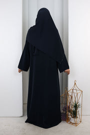 Crystal-Embellished Abaya 7091 Navy
