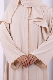 Crystal-Embellished Abaya 7091 Stone