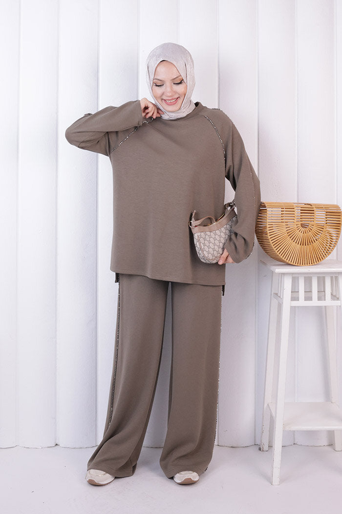 Modest Tunic and Trouser Set 1213 Khaki — view 1