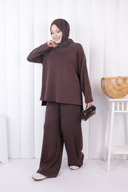 Modest Tunic and Trouser Set 1213 Brown — view 3