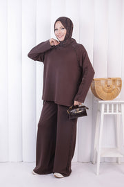 Modest Tunic and Trouser Set 1213 Brown — view 4