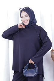 Modest Tunic and Trouser Set 1213 Navy — view 3