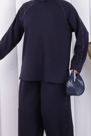 Modest Tunic and Trouser Set 1213 Navy — view 4