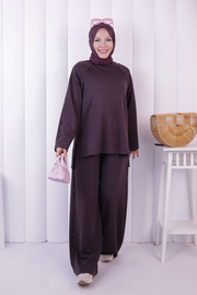 Modest Tunic and Trouser Set 1213 Plum — view 2
