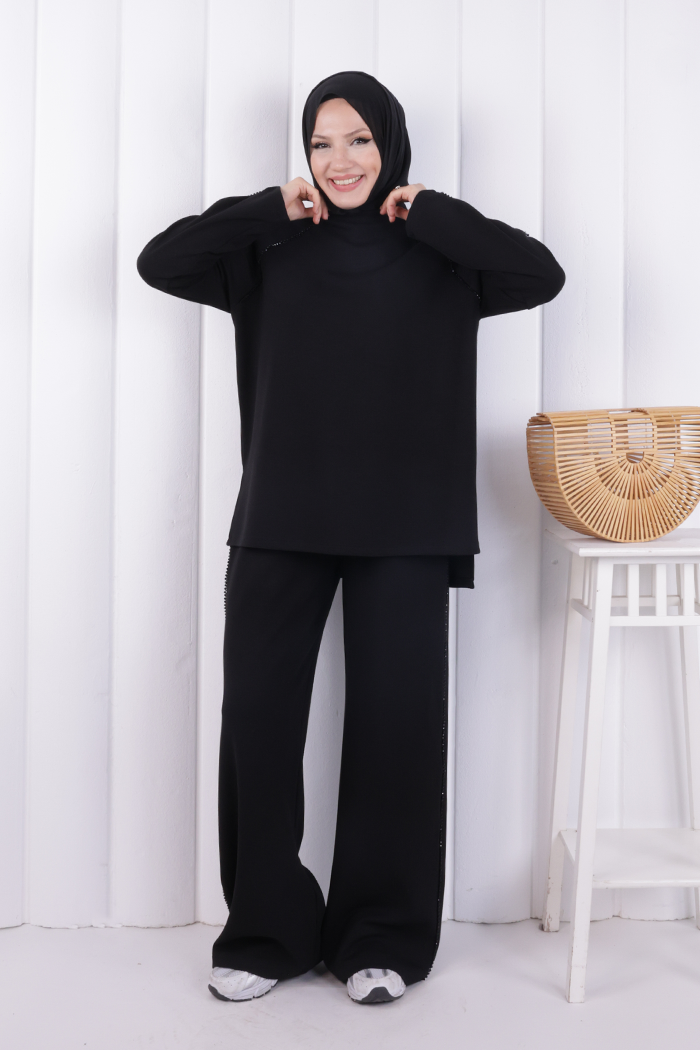 Modest Tunic and Trouser Set 1213 Black