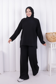Modest Tunic and Trouser Set 1213 Black — view 2