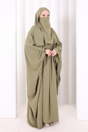 6038 Umrah Dress with Shawl and Niqab – Khaki, view 3