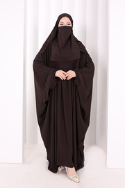 6038 Umrah Dress with Shawl and Niqab – Brown, view 2