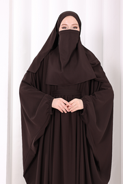 6038 Umrah Dress with Shawl and Niqab – Brown, view 4
