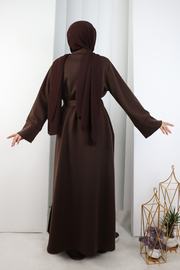 Long-Cardigan Three-Piece Set 8716 Brown