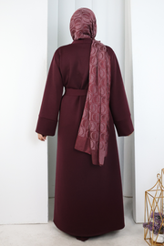 Long-Cardigan Three-Piece Set 8716 Plum