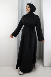 Long-Cardigan Three-Piece Set 8716 Black