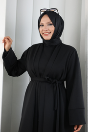 Long-Cardigan Three-Piece Set 8716 Black