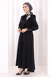 Removable-Collar Modest Dress 7066 Black view 4