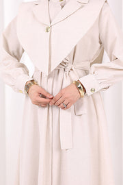 Removable-Collar Modest Dress 7066 Stone view 6
