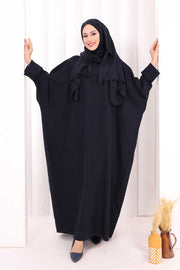 Batwing Modest Dress with Shawl 2398 in Navy, view 2