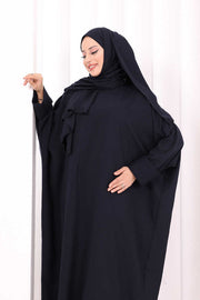 Batwing Modest Dress with Shawl 2398 in Navy, view 5