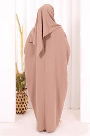 Batwing Modest Dress with Shawl 2398 in Salmon, view 5