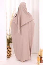 Batwing Modest Dress with Shawl 2398 in Mink, view 4