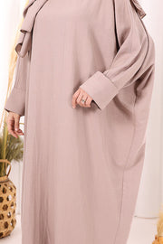 Batwing Modest Dress with Shawl 2398 in Mink, view 6